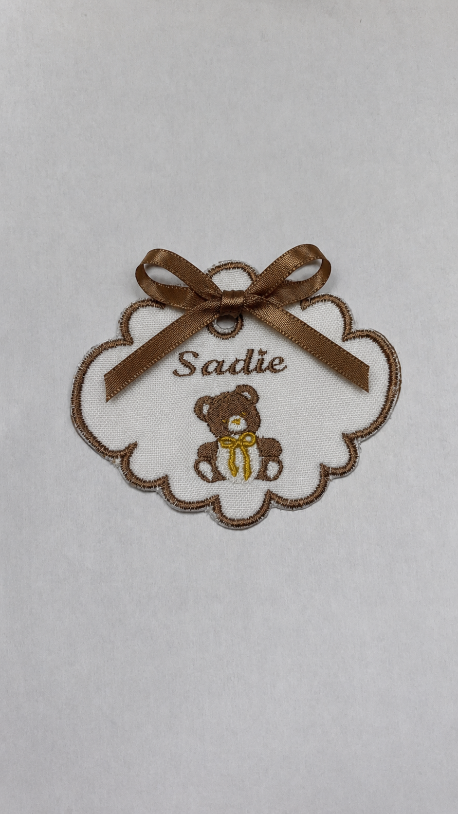 Embroidered Name Tag with Ribbon